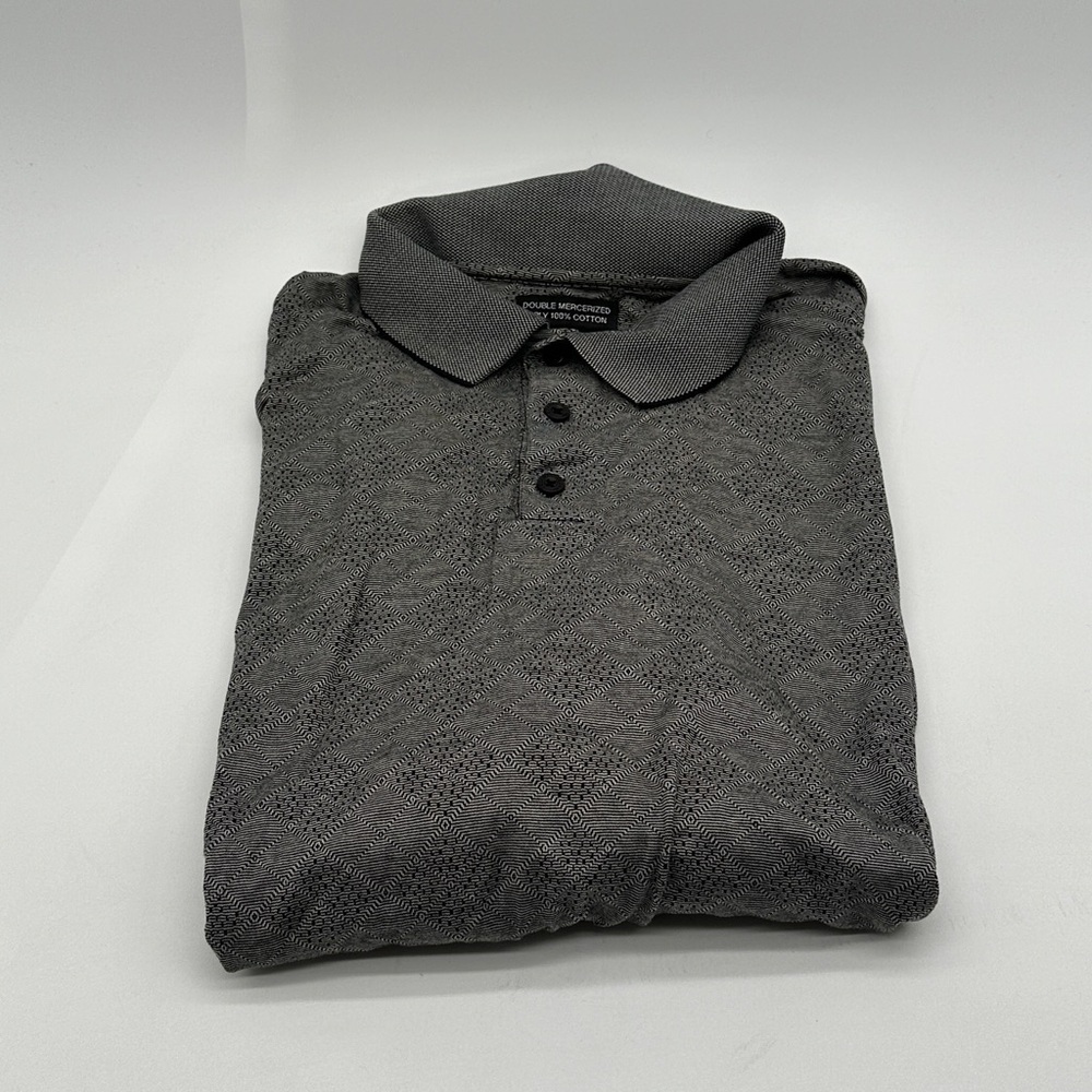 Cezani Men's Large‎ Shirt Polo Rubgy Golf Shirt Gray Mercerized 2PLU Cotton